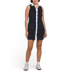 RENWICK GOLF Navy Sleeveless Terry Mini Dress